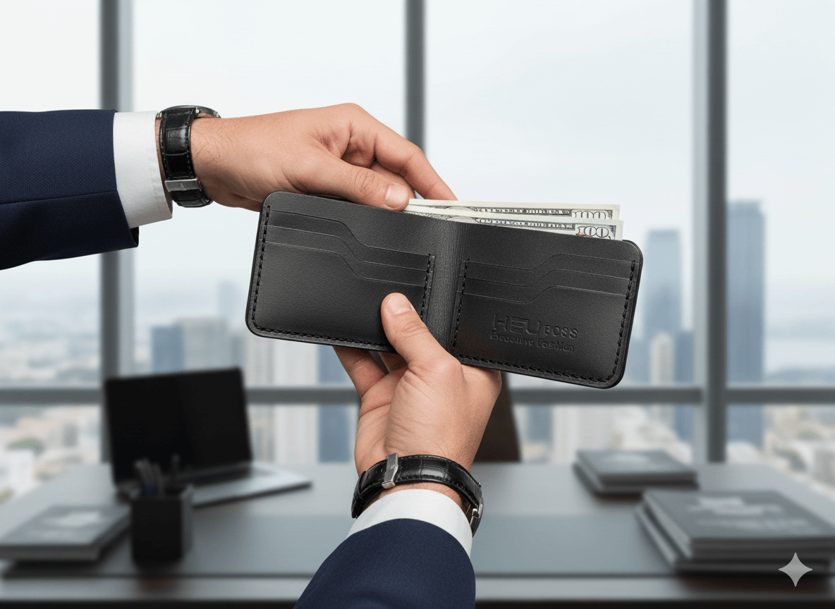 Premium Dollar Bifold Wallet (Black)