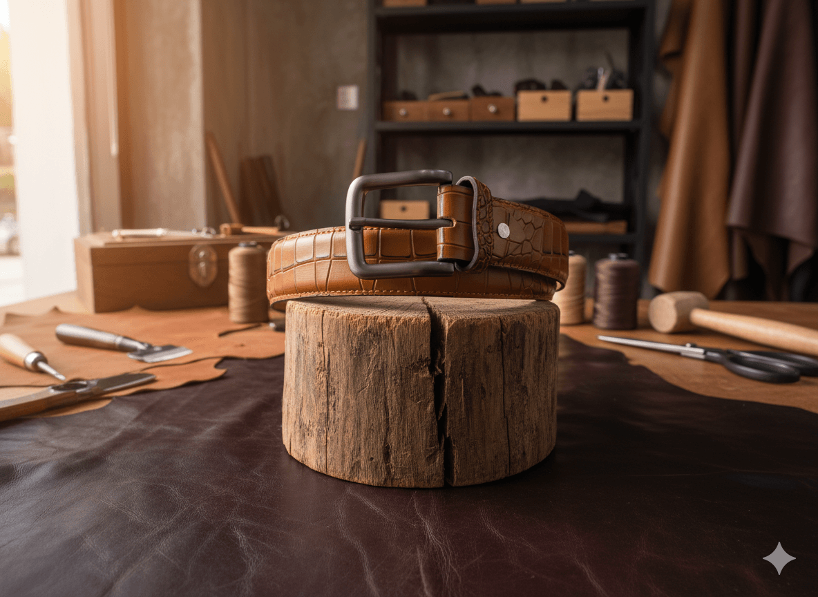 Casual Crocodile Belt 40mm (Tan)